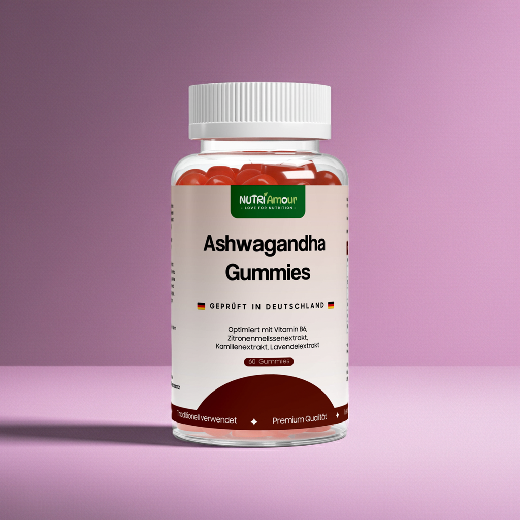 Laborgeprüfte Ashwagandha Gummies 300mg + Vitamin B6 - Fruchtgummis für Balance und Wohlbefinden.