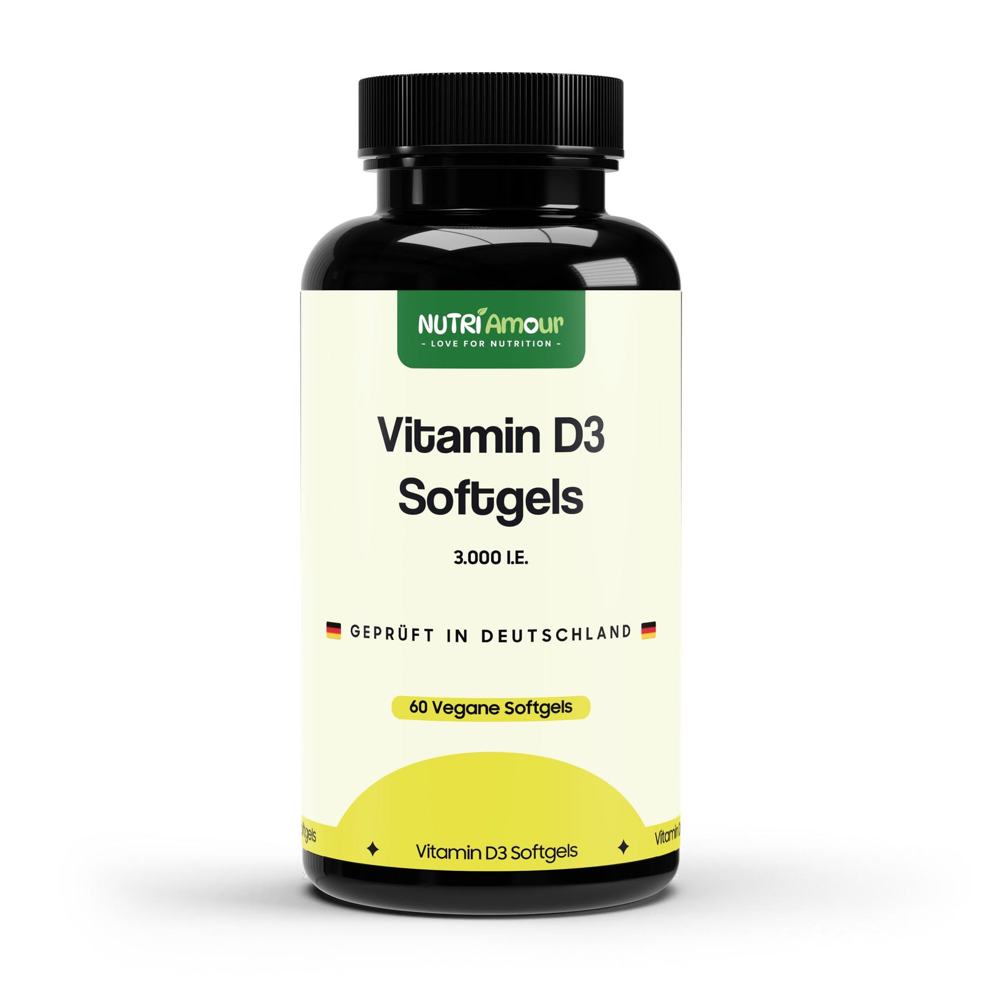 Reine Vitamin D3 3,000 I.U. - 60 vegan softgels zur Unterstützung des Immunsystems. Laborgeprüfte Premium-Qualität.