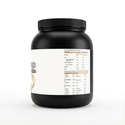 Cremiges Pulver: Premium Whey Protein Vanilla - 1,000g. Laborgeprüfte Reinheit für Ihr Wohlbefinden.