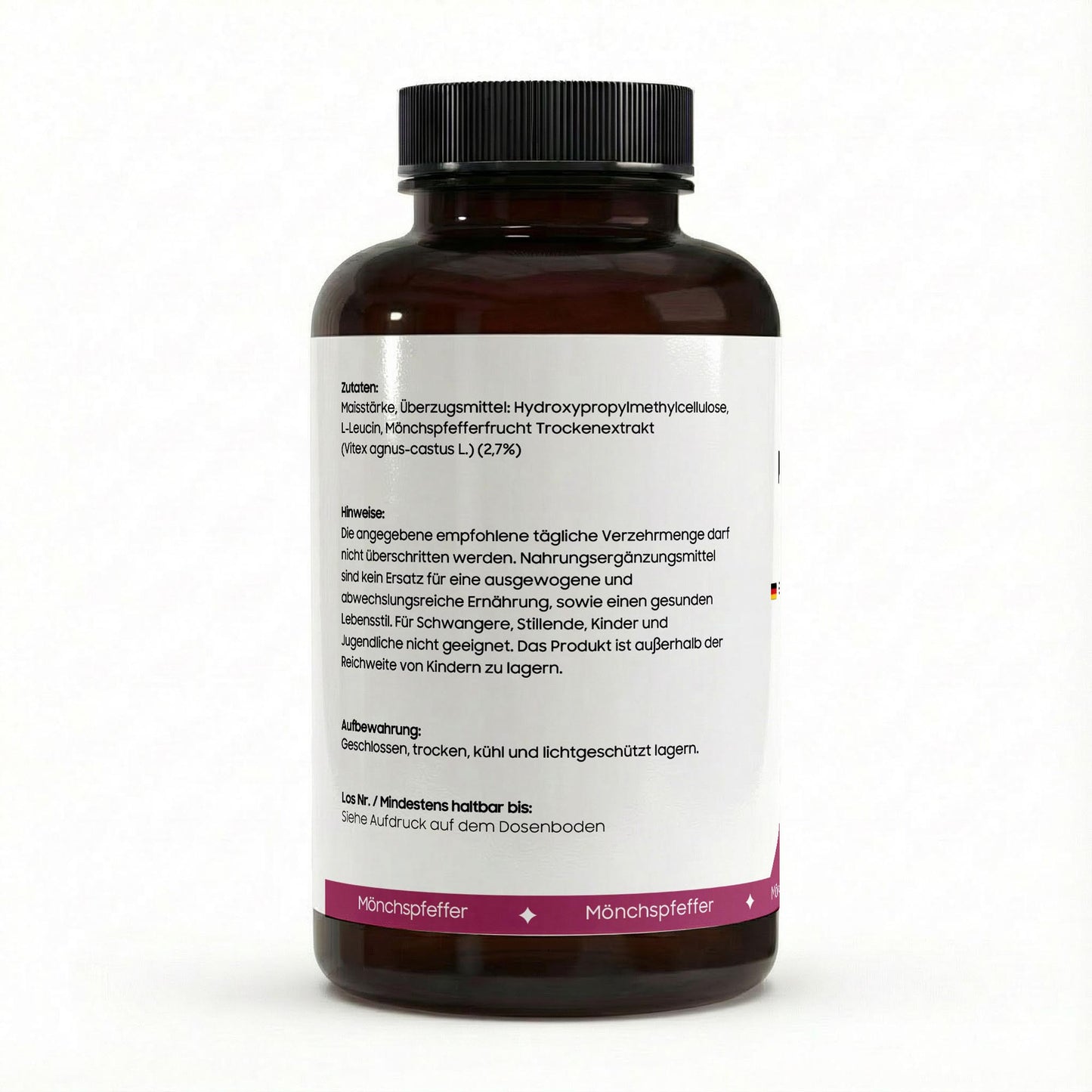 Reine Mönchspfeffer Kapseln - 240 vegane Kapseln - Vitex Agnus Castus, laborgeprüft für natürliche Harmonie.