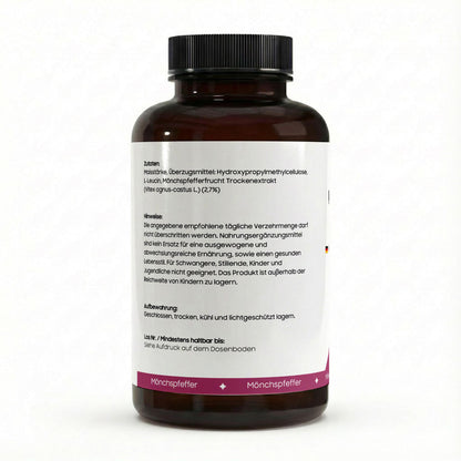 Reine Mönchspfeffer Kapseln - 240 vegane Kapseln - Vitex Agnus Castus, laborgeprüft für natürliche Harmonie.