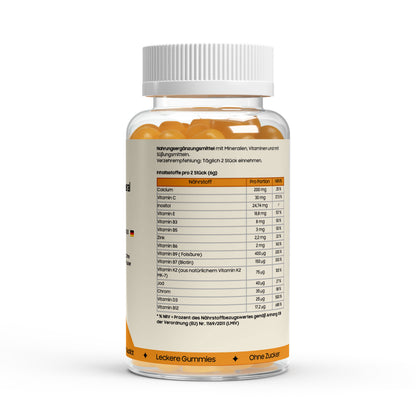 Fruchtige Multivitamin + Mineral Gummies - 60 pcs. zur täglichen Unterstützung. Laborgeprüfte Reinheit.