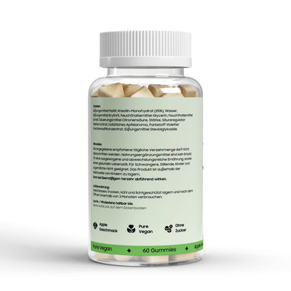 Natürliche Kreatin Gummies - NutriAmour® für die praktische Unterstützung deiner Fitnessziele. Laborgeprüfte Reinheit.