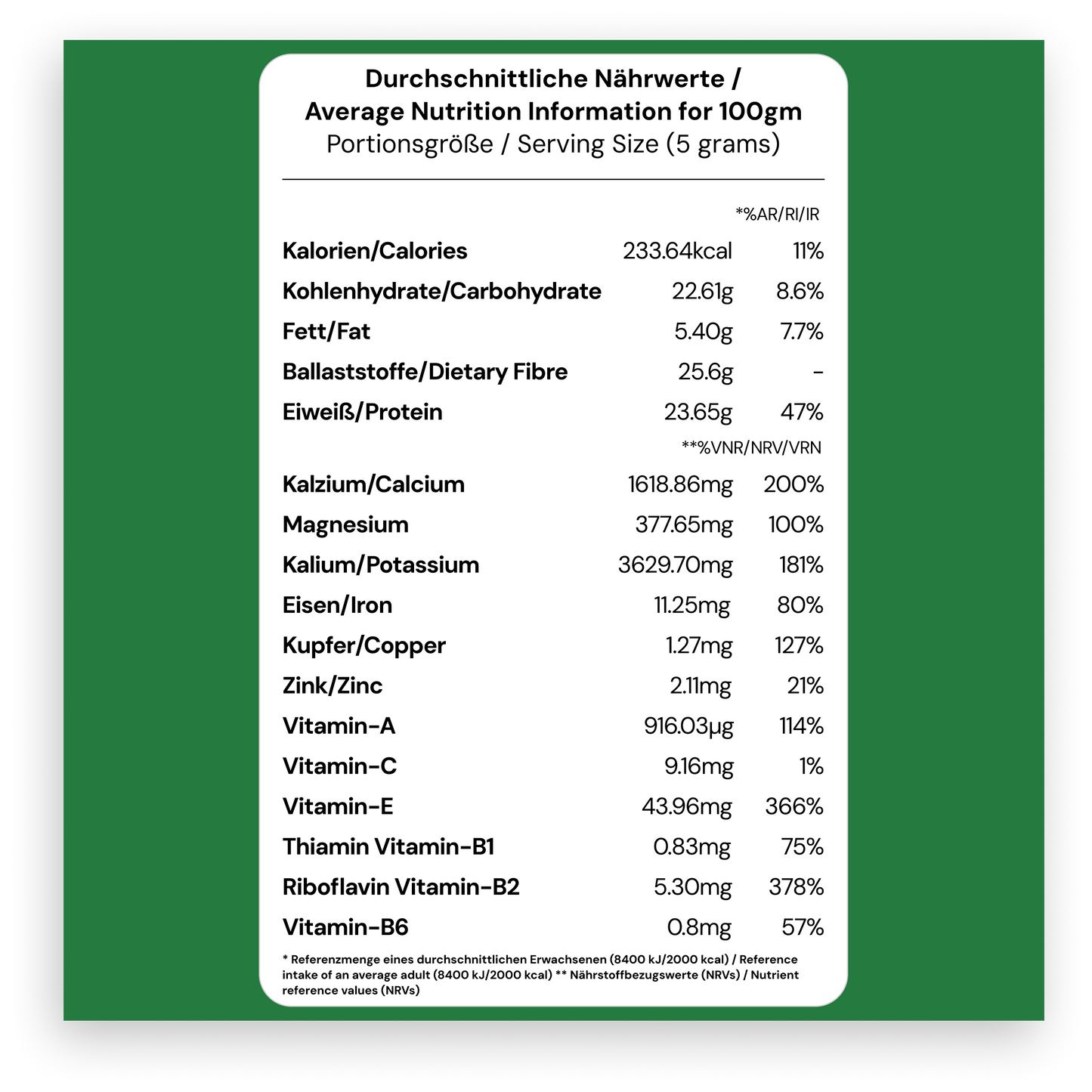 Moringa Pulver - 250 Gm