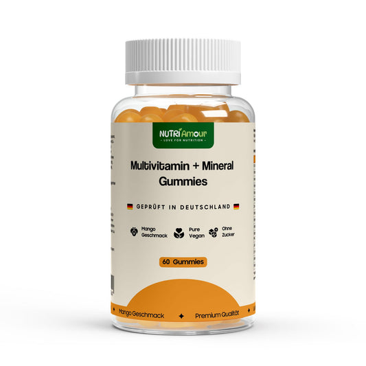 Reine Multivitamin + Mineral Gummies - 60 pcs. zur täglichen Unterstützung des Wohlbefindens. Laborgeprüfte Qualität.