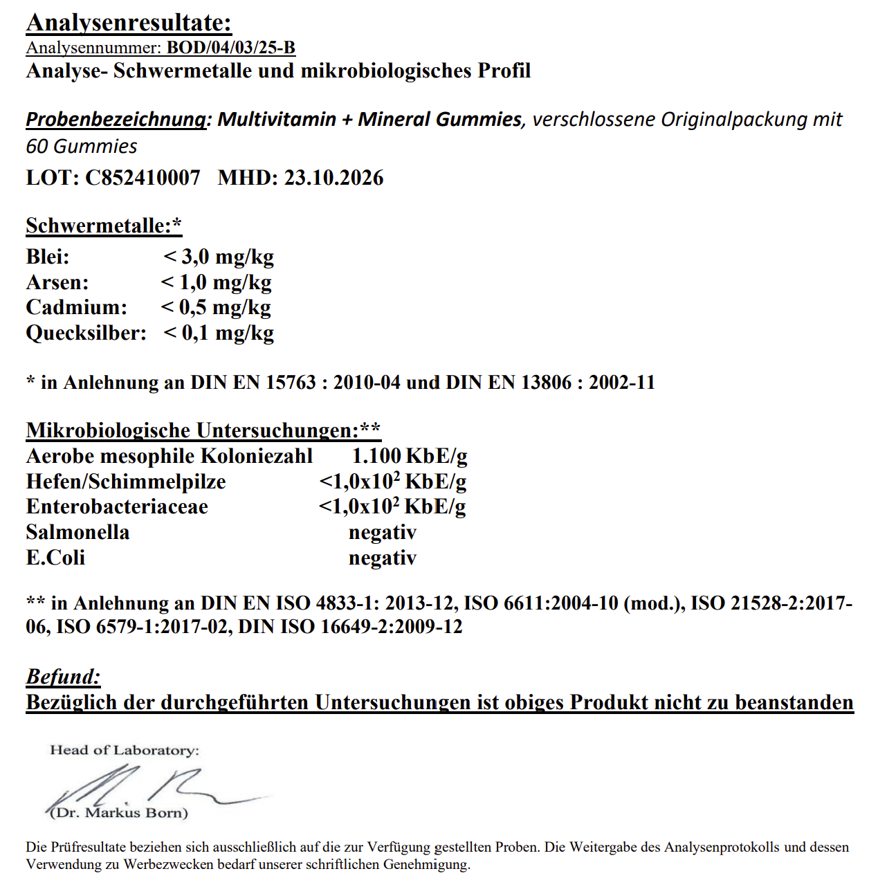 Reine Multivitamin + Mineral Gummies - 60 pcs. zur täglichen Unterstützung Ihres Wohlbefindens. Laborgeprüfte Qualität.