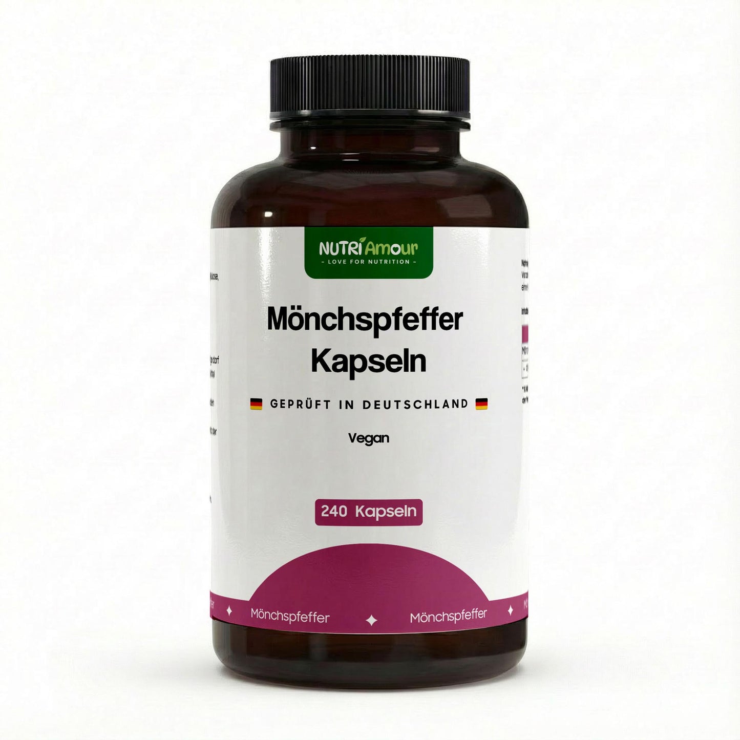 Mönchspfeffer Kapseln - 240 vegane Kapseln - Vitex Agnus Castus für weibliches Wohlbefinden. Reine, laborgeprüfte Qualität.