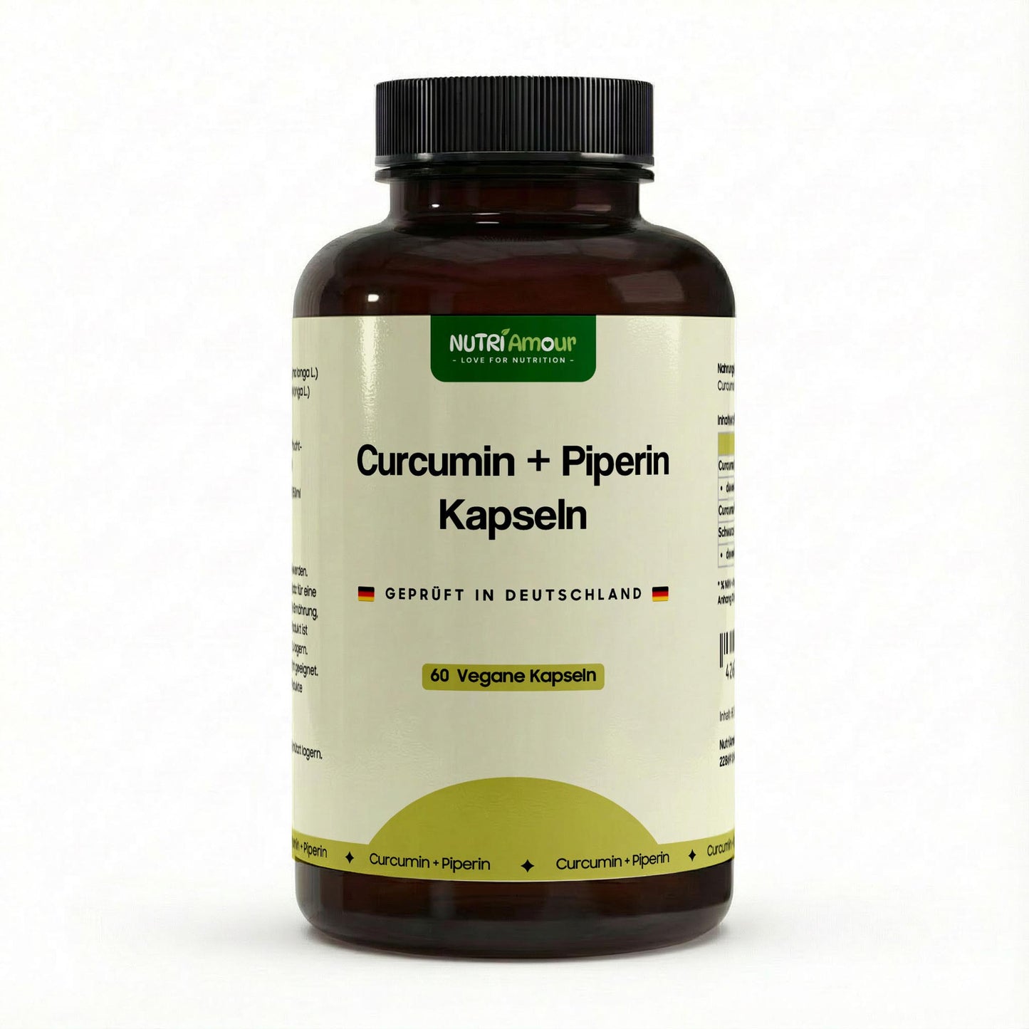 Reines Turmeric (95% Curcumin) + Piperine - 60 vegan capsules. Laborgeprüfte Qualität für Ihr tägliches Wohlbefinden.