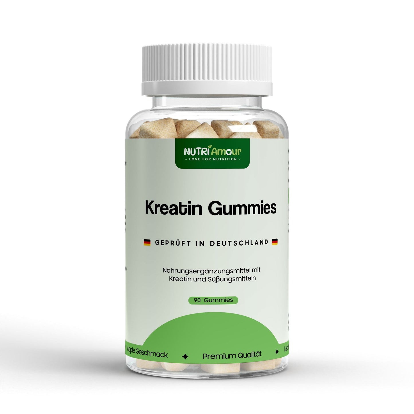 Leckere Kreatin Gummies - NutriAmour® in laborgeprüfter Qualität. Perfekt für die Unterstützung Ihrer aktiven Routine.