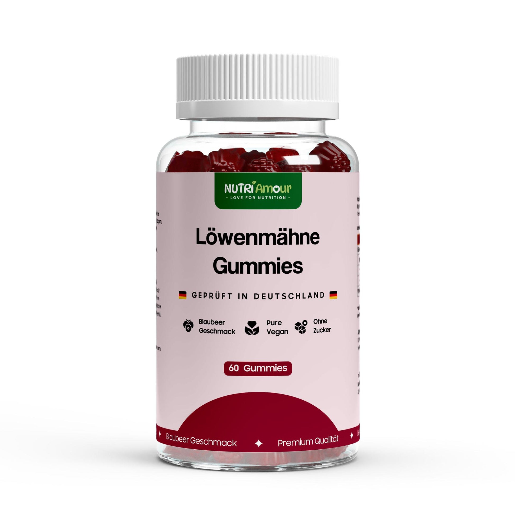 Reine Lion's Mane + Vitamin B6 Gummies - 60 pcs. Zur Unterstützung der Nerven und des Wohlbefindens.